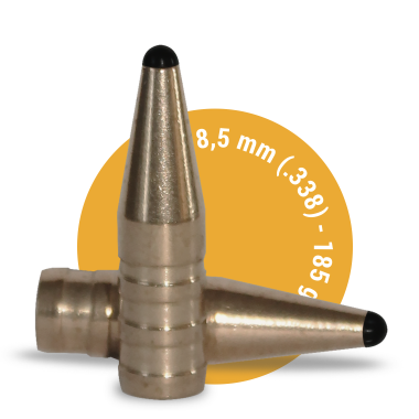 8.5 mm (.338) – 185 gr